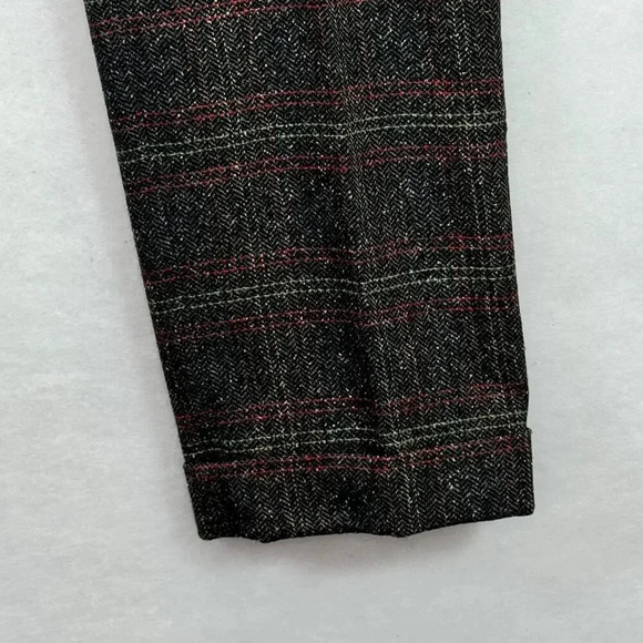 Liz Claiborne Wool Blend Classic Plaid Cuffed Hem 90s Academia Fall Preppy 12P - Picture 5 of 8